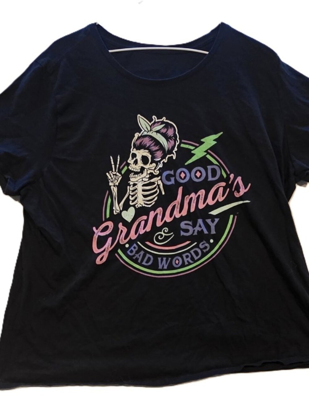 *"Good Grandma's Say Bad Words" Skeleton Graphic T-Shirt*